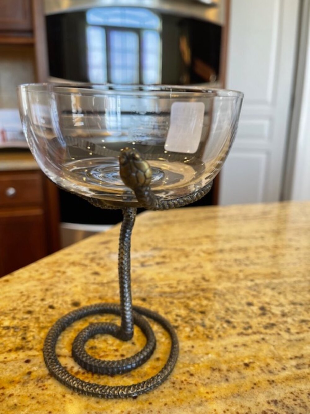 West Elm Halloween Metal Snake Champagne Saucer glass (one) New In Box